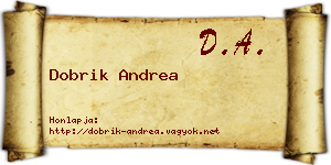 Dobrik Andrea névjegykártya